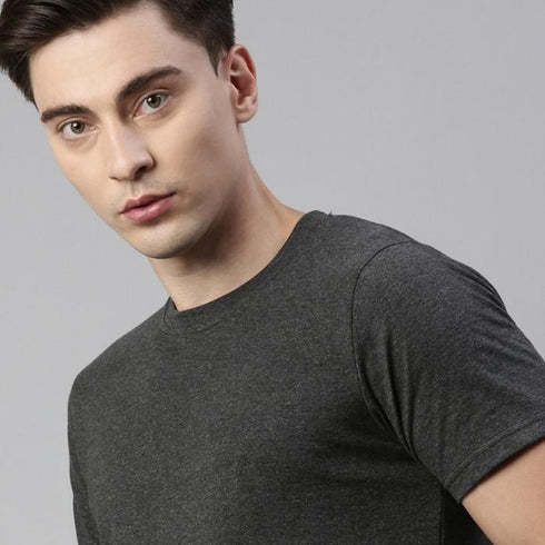 Dark Grey Solid T-shirt